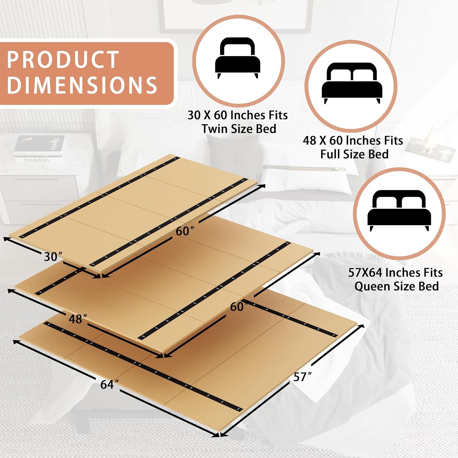 Full Bunkie Board Under Mattress Support Foldable Lightweight Bed Solution Full