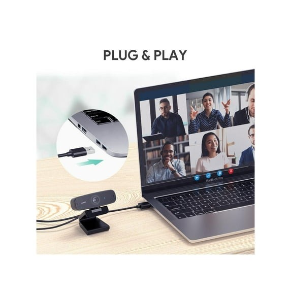 Aukey Webcam 1080p Full HD Live Streaming PC-W3