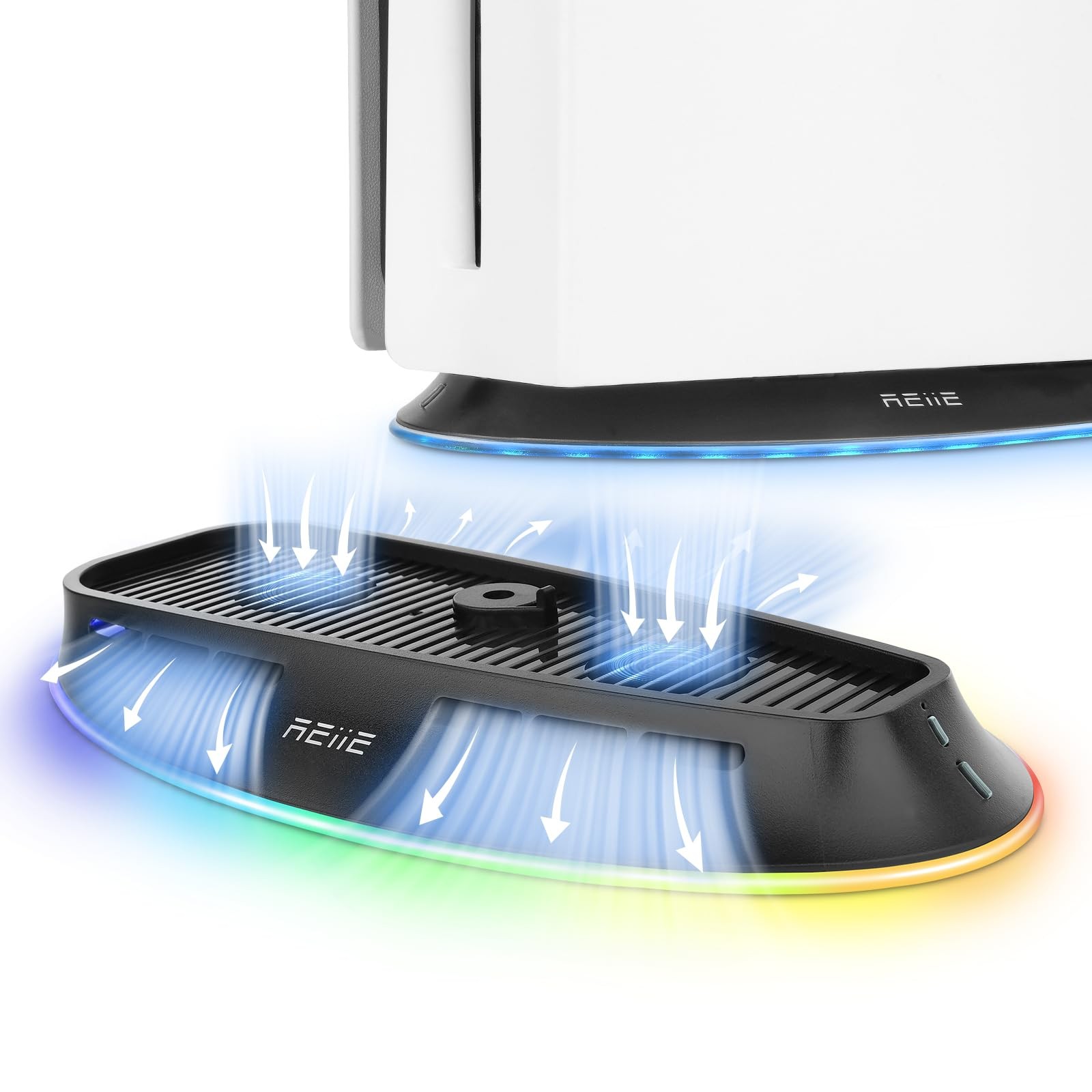 Cooling Stand with Dual Fans,Cooling Station Built-in RGB Light,for Host Batt...