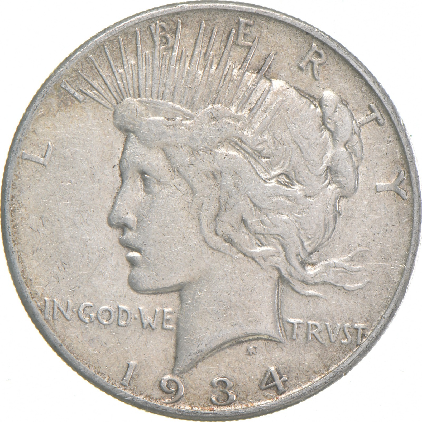 1934-S Peace US Silver Dollar - 90% San Francisco Minted