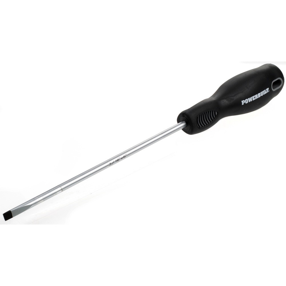Powerbuilt 3/16 inch x 6 Inch Slotted Screwdriver with Injection Handle - 646132