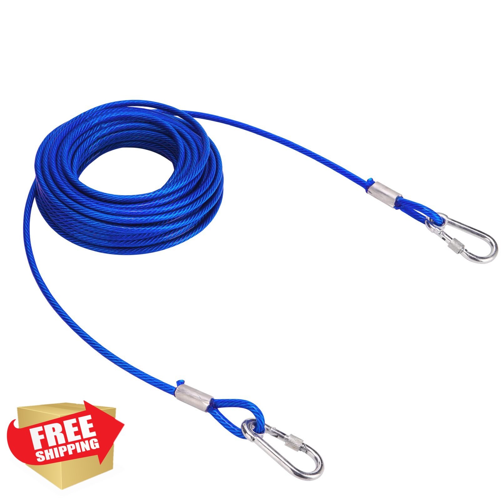 Mihachi 50Ft Dog Tie Out Cable, 250lbs, Yard Runner, Large Dog