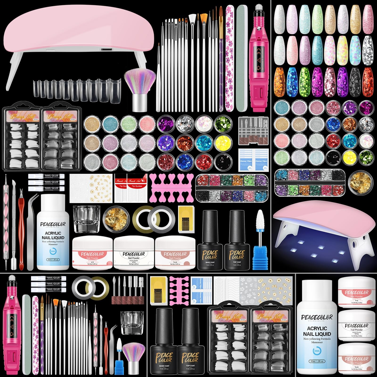 Acrylic Nail Kit with Drill and U V Light, Spring Collection