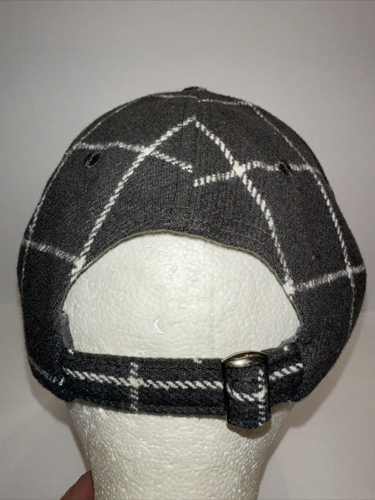 Gray Flannel White Plaid Hat Cap Strap Buckle New Day Brand Target
