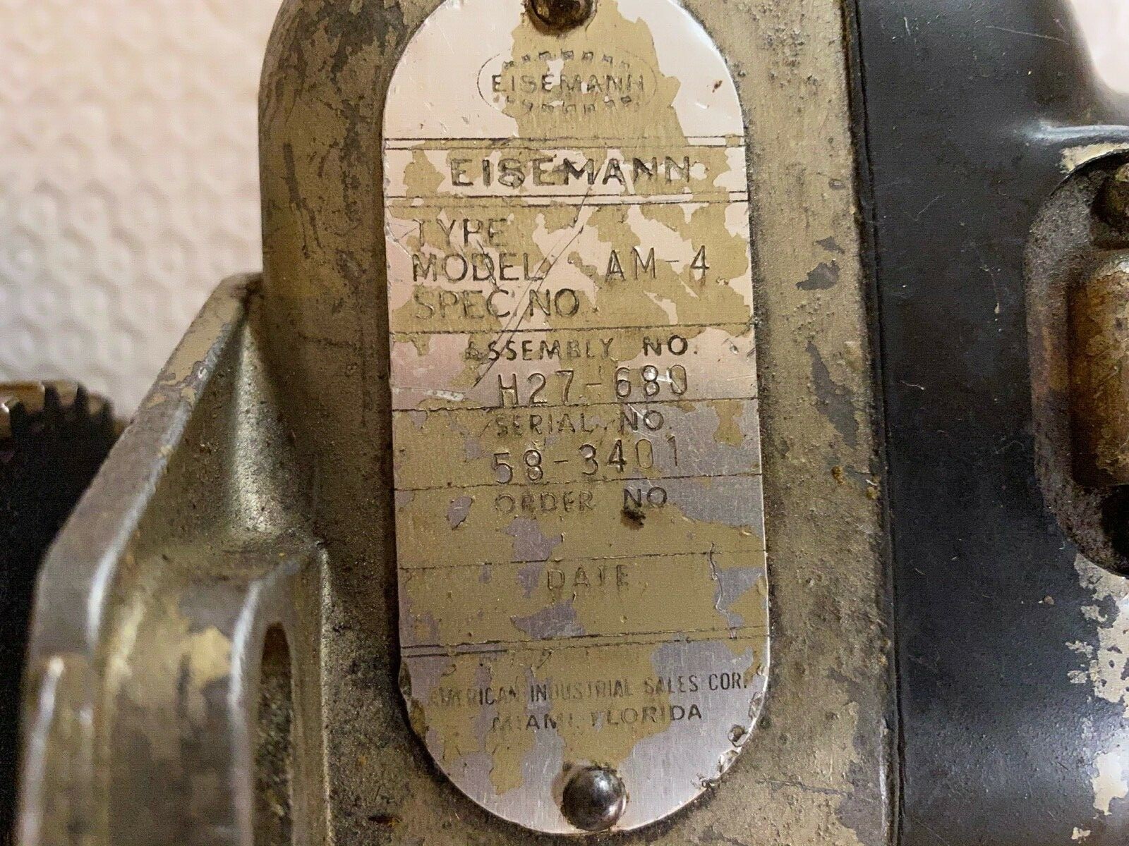 Vintage Eiseman Magnetos Model# AM-4 Assembly# H27-706 & H27-680