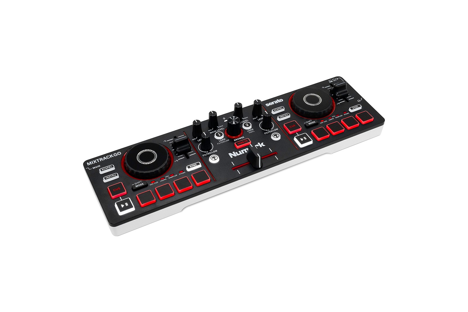 Numark MixTrack Go Ultra-Portable 2-Deck DJ Controller with Stems Control