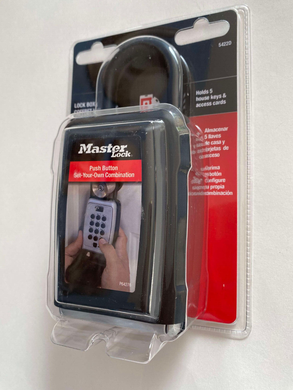 Master Lock Portable Key Lock Box Push Button Resettable Combination 5422D NEW