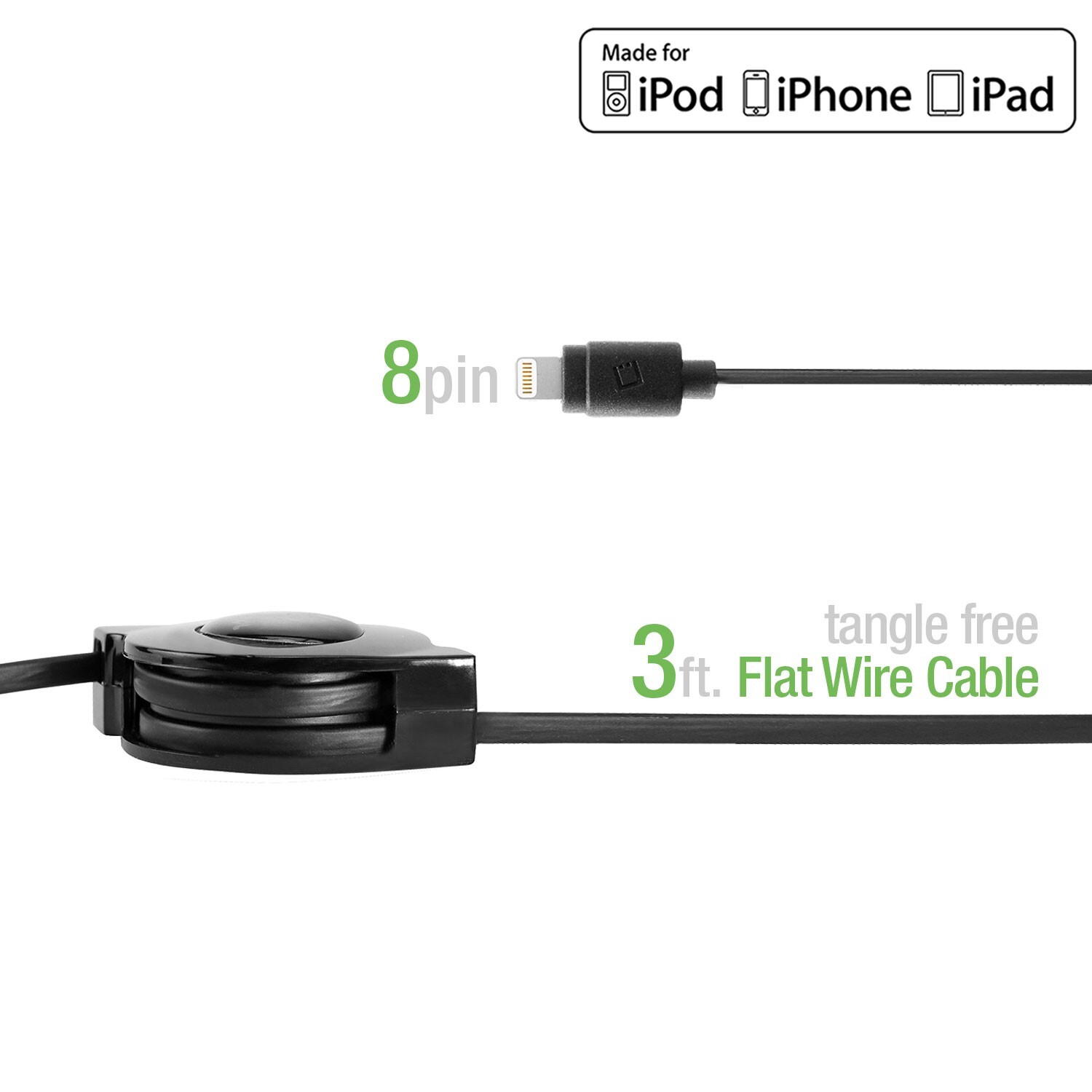 Cellet Retractable Apple MFi Certified Lightning Charging / Data Cable