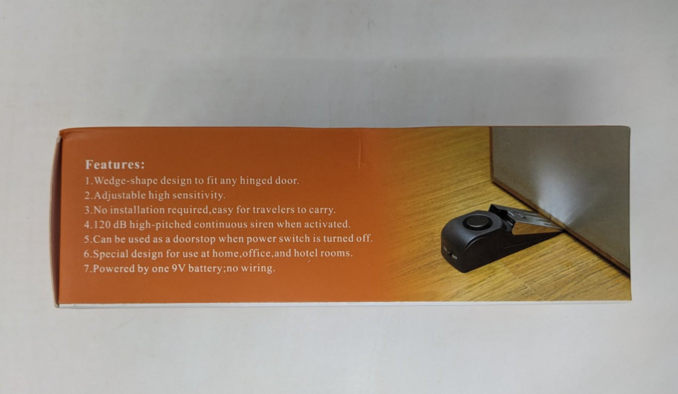 2-Pack Security Door Stop Alarm 120DB Hotel Home Wireless Security--NEW
