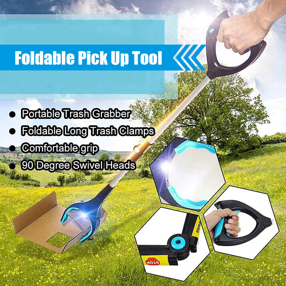 32" Grabber Pick Up Tool Foldable Garbage Hand Grip Reaching Stick Trash Picker