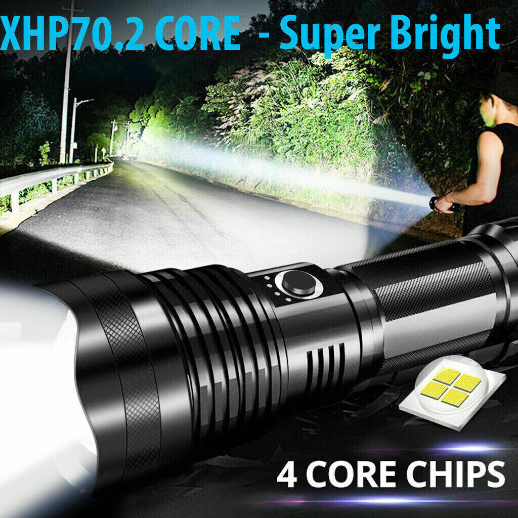 Super-Bright LED Tactical Flashlight Torch Rechargeable