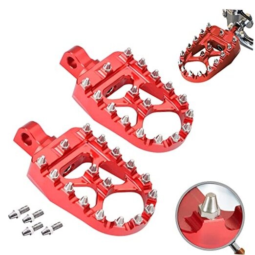 Offroad CNC Wide Fat Foot Pegs for Harley Dyna Sportster FLFB FLSTF Iron Red
