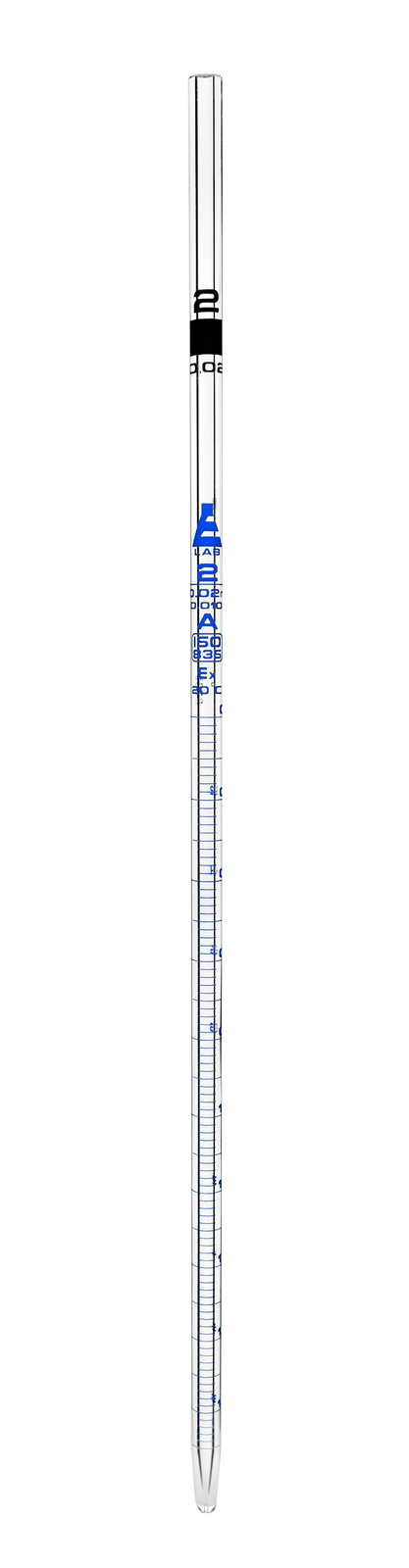 Eisco Labs 2ml Serological Pipette, Class A, Tolerance ?0.010ml
