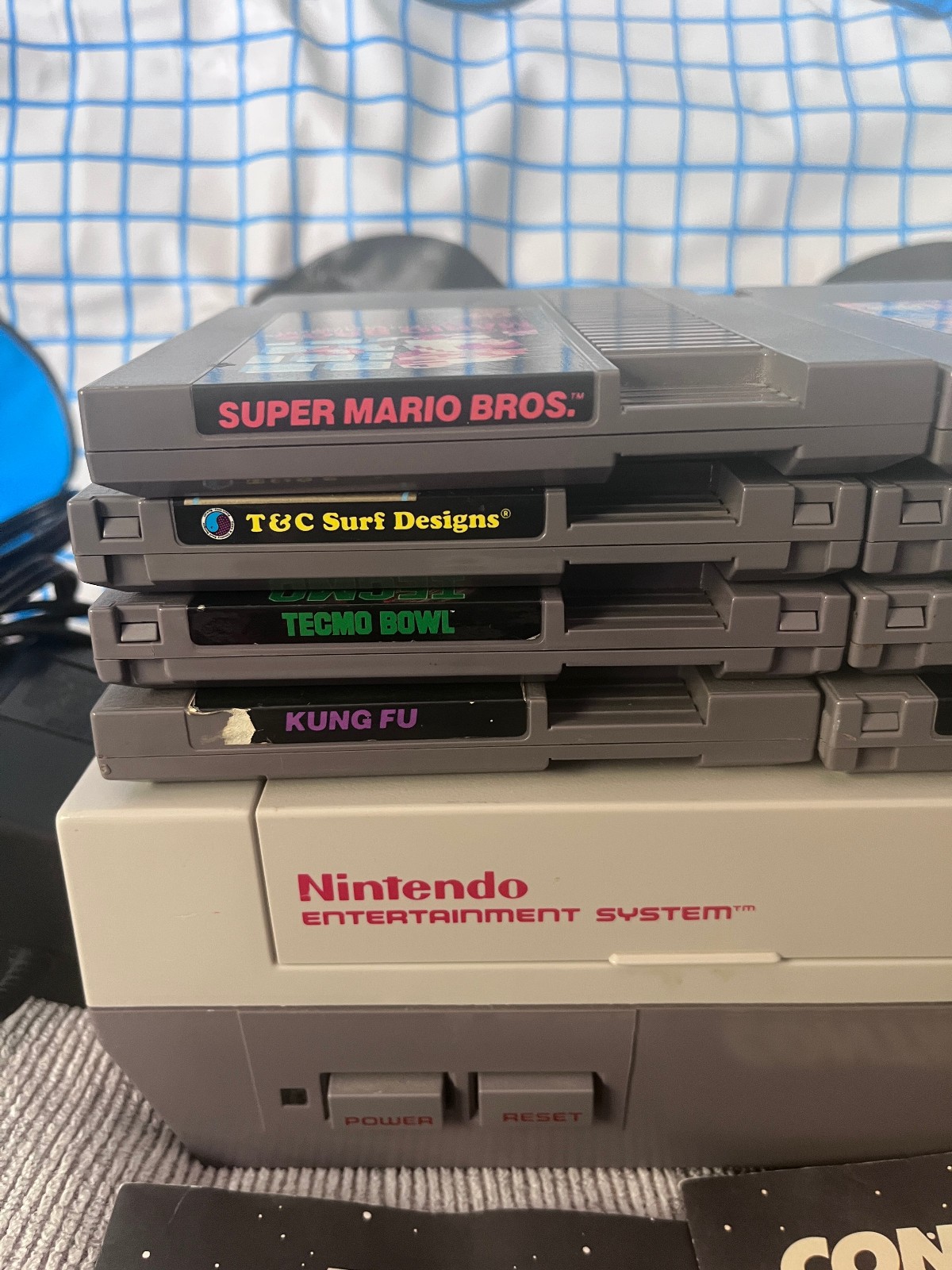 Nes Nintendo Console w/ Power Pad, 8 Nes Games Lot, 1 Controller, Zapper Bundle