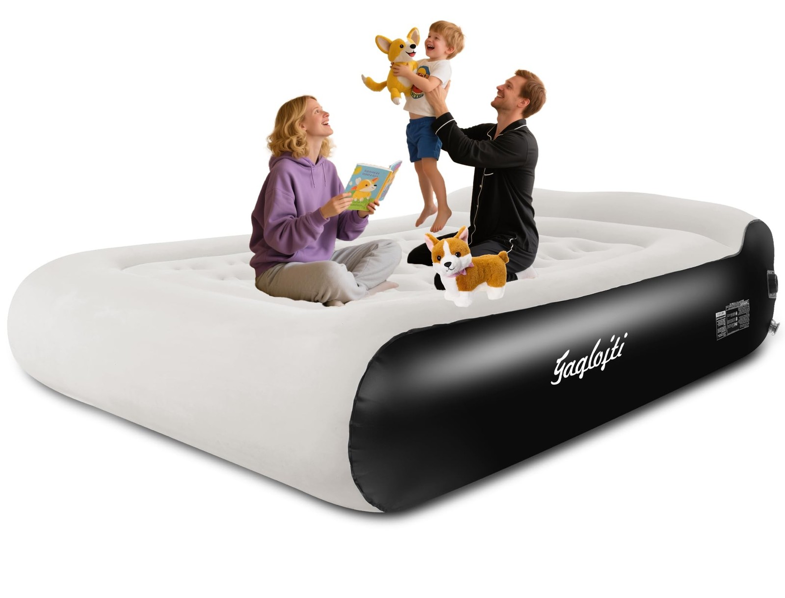 Gaglojti 16" Air Mattress Queen Built In Pump,Portable Full Blow Up Mattress