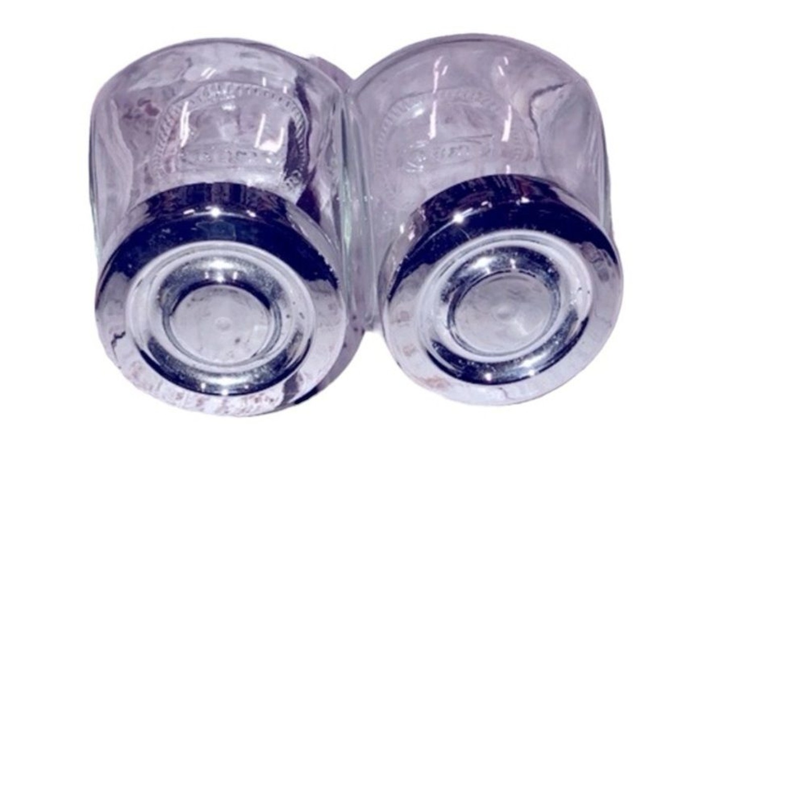 Set of two miniature IKEA glass jars