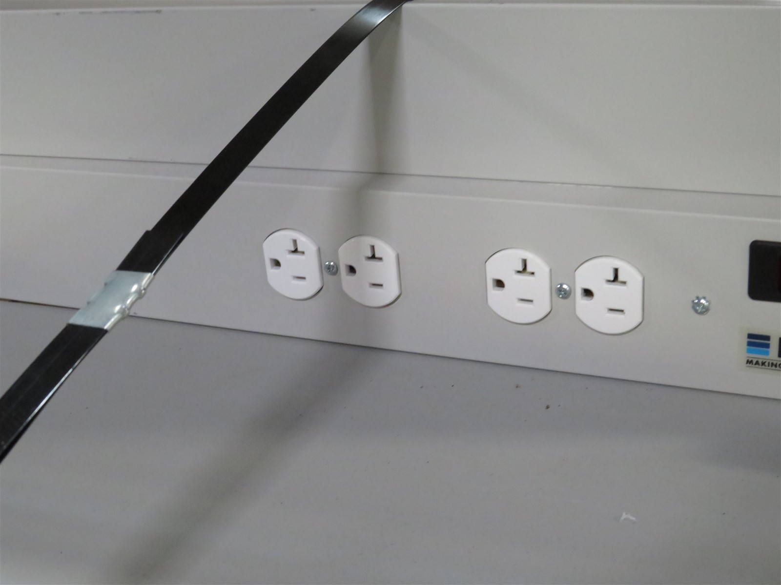 Double Sided 6ft Powered Industrial Workbench w/ Shelf and Electrical Outlets