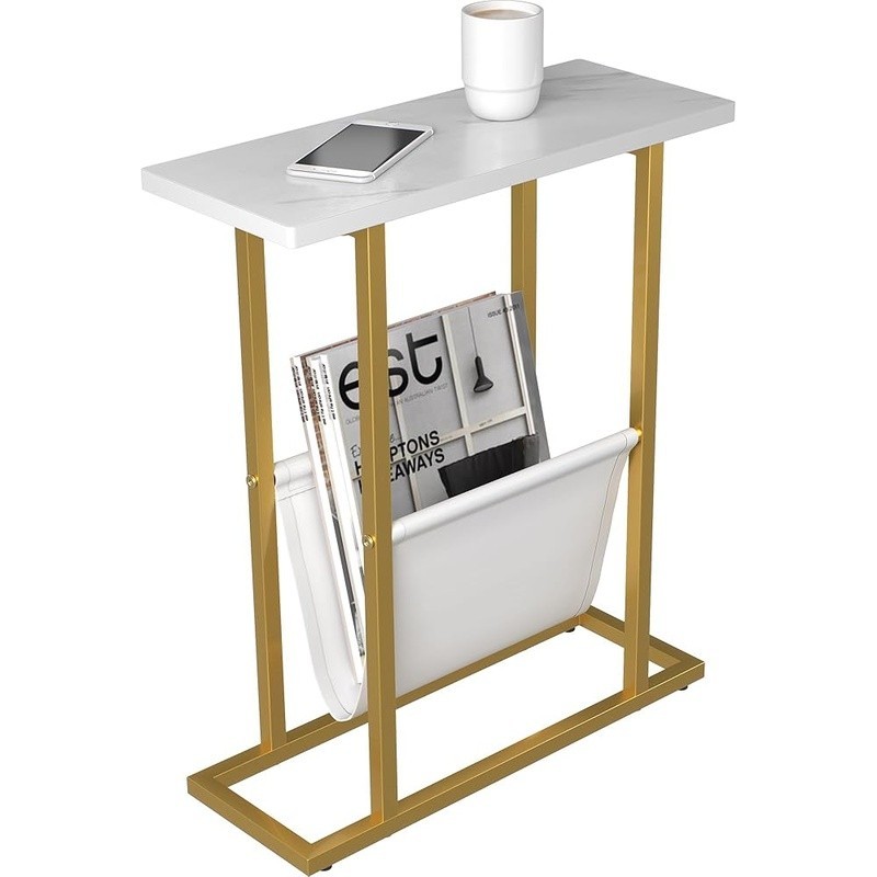 Narrow End Table W/ Storage Bag Multi-Purpose Sofa Table Easy Assembly New