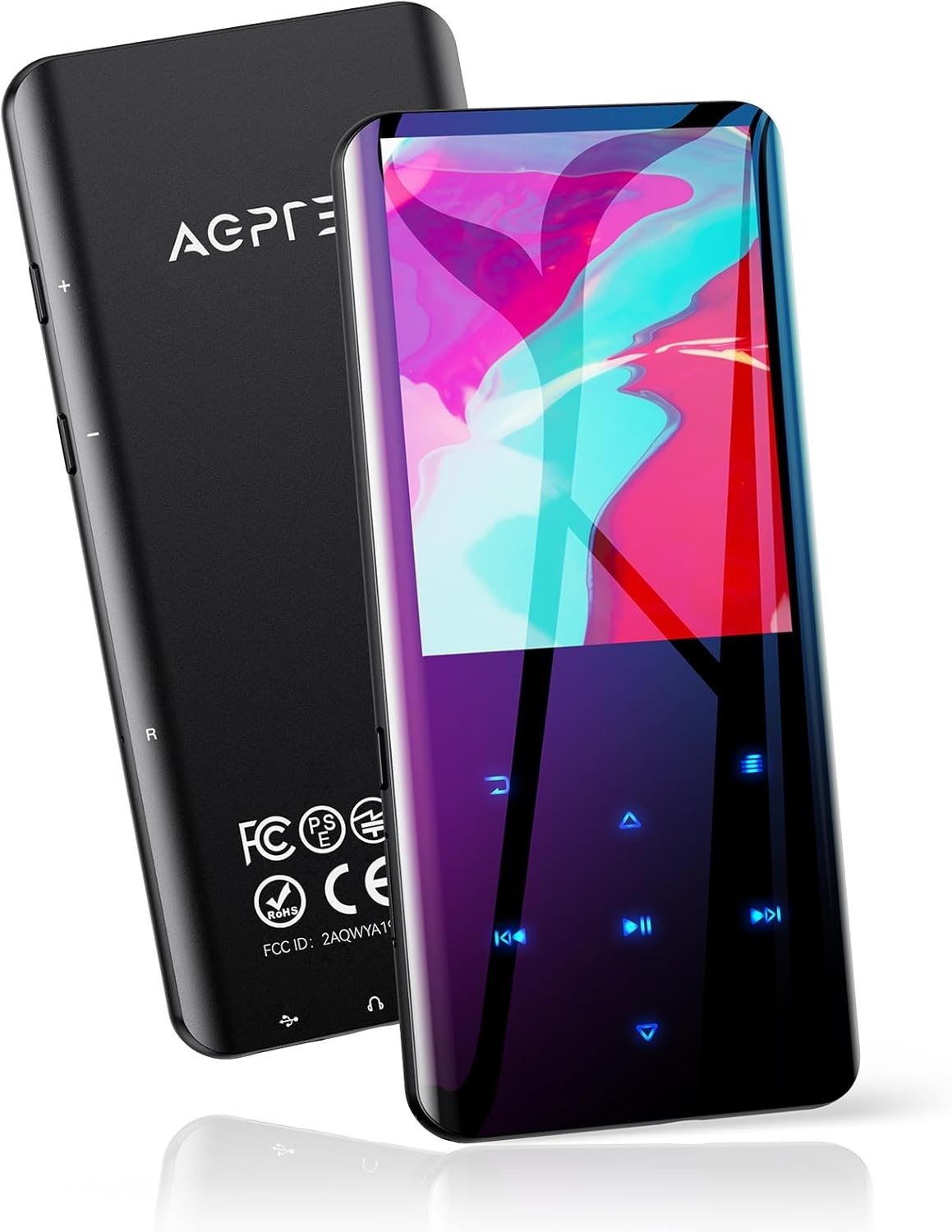 Expandable 64GB MP3 Player with 48-Hour Playback & Bluetooth Connectivity