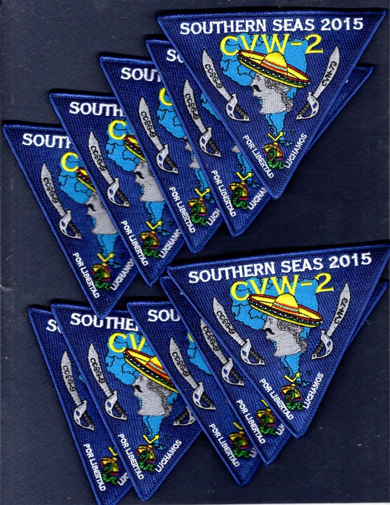 Dealer Lot CVN-73 USS WASHINGTON 2015 US Navy Squadron Cruise Patch set of 10