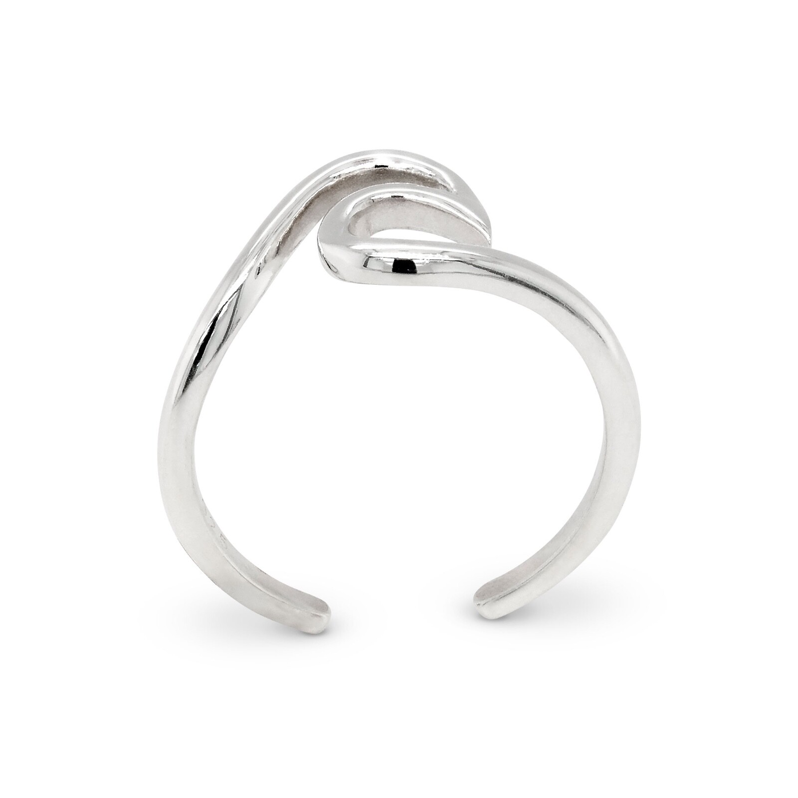 Wave Loop Solid Sterling Silver 925 Toe Ring