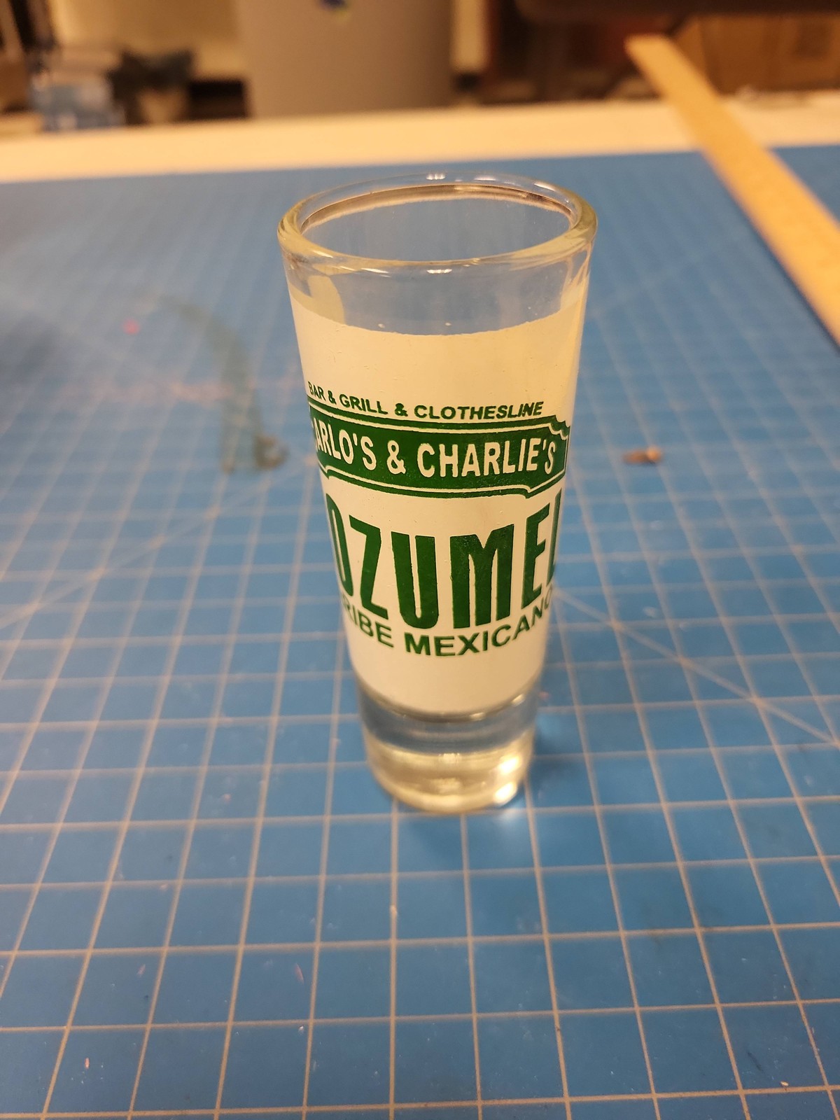 Carlos Charlies Cozumel Mexico Shot Glass Souvenir Barware Collectible Drinkware
