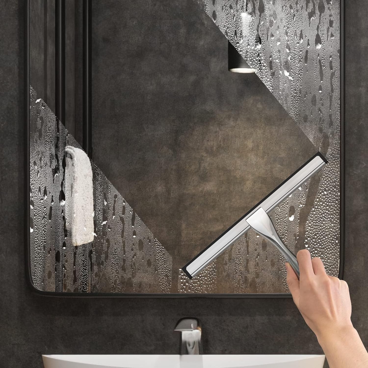 10 Inch Silver Stainless Steel Shower Squeegee