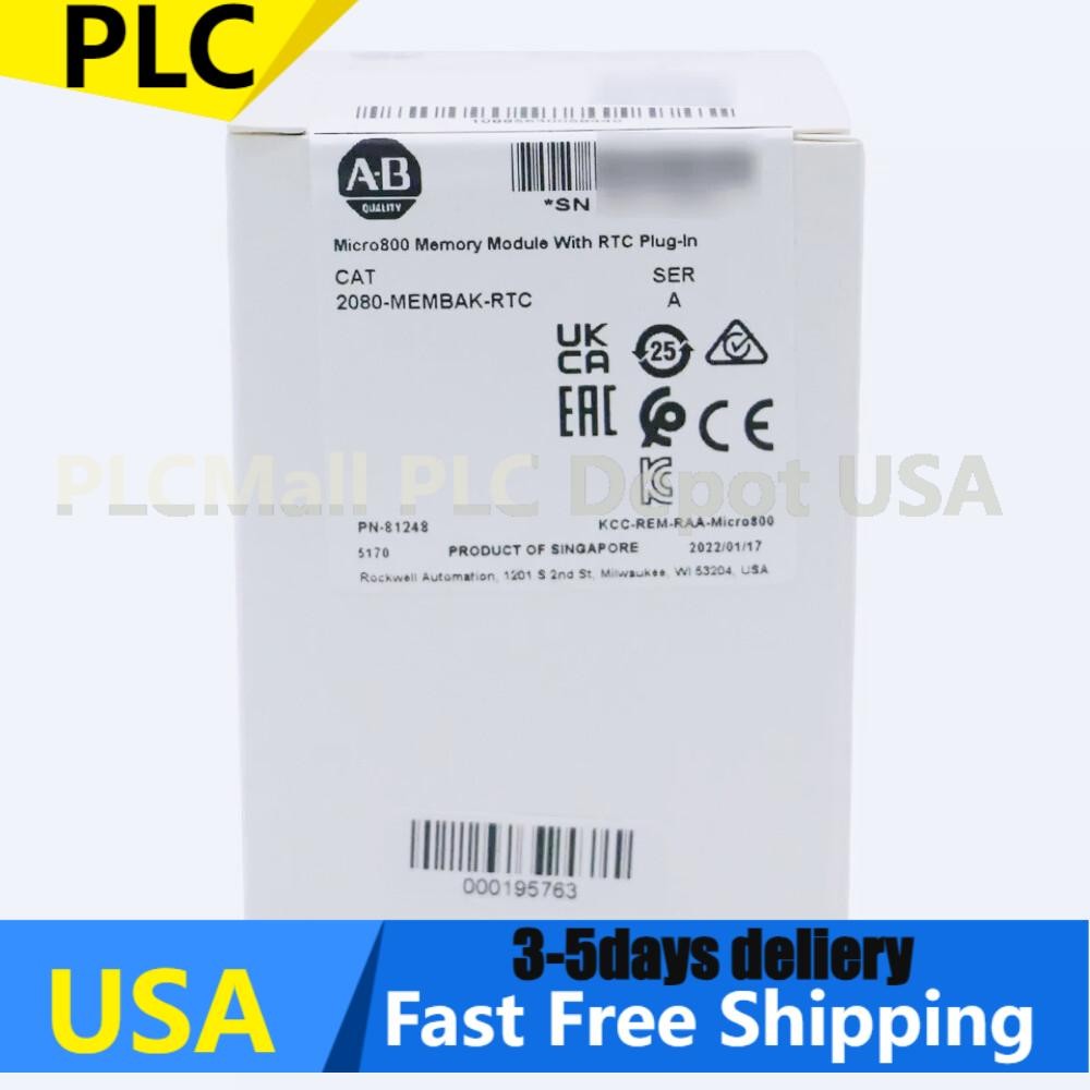 New Allen Bradley 2080-MEMBAK-RTC In Stock Memory Plug In Module 2080MEMBAKRTC
