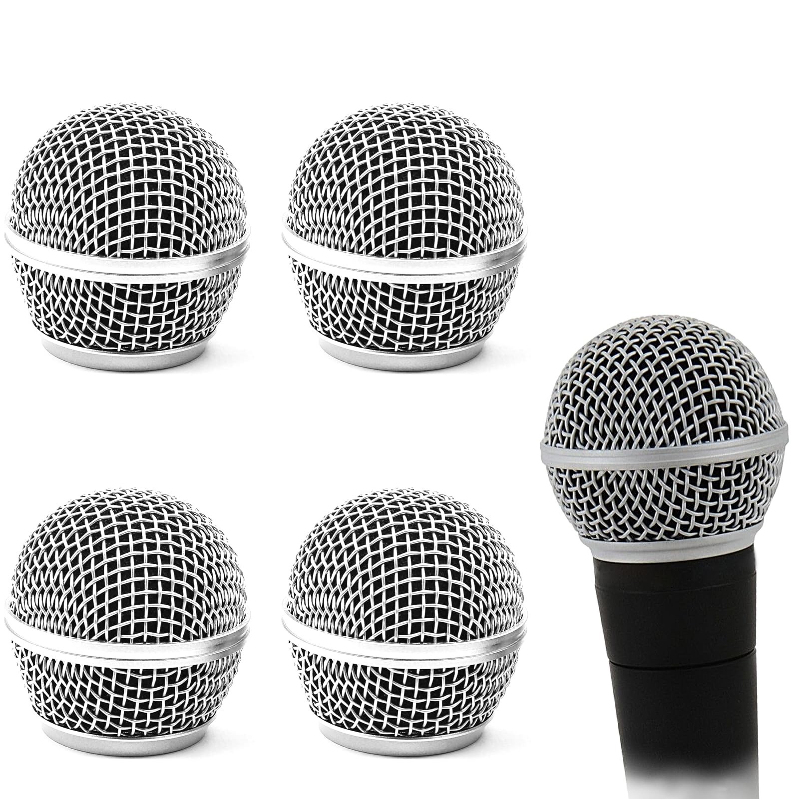 4 Pack SM58 Microphone Grille Head Replacement with Inner Foam Filter Screen NEW