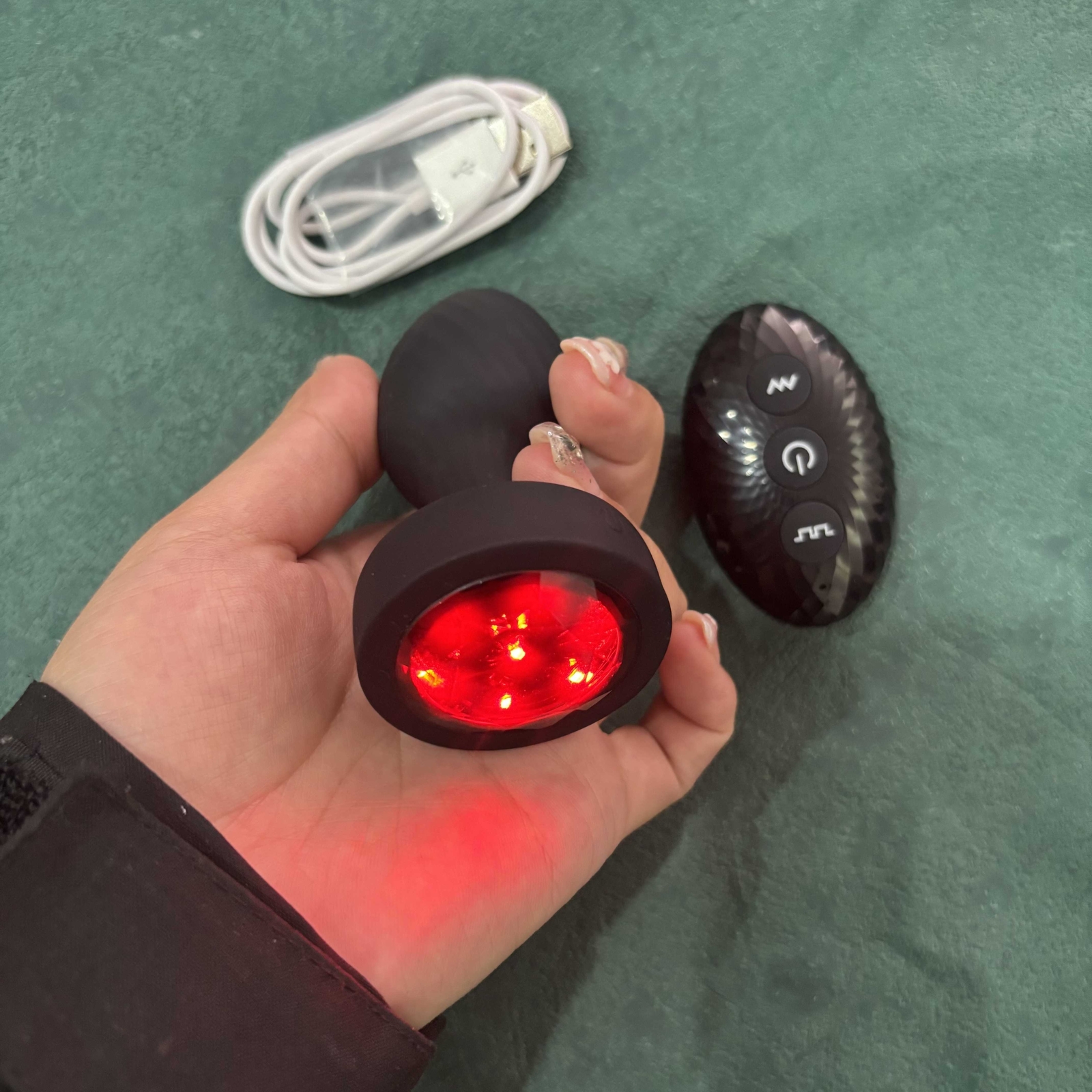 360° Rotation Vibrating Butt Plug Prostate Massager with LED Anus SexToy for Man