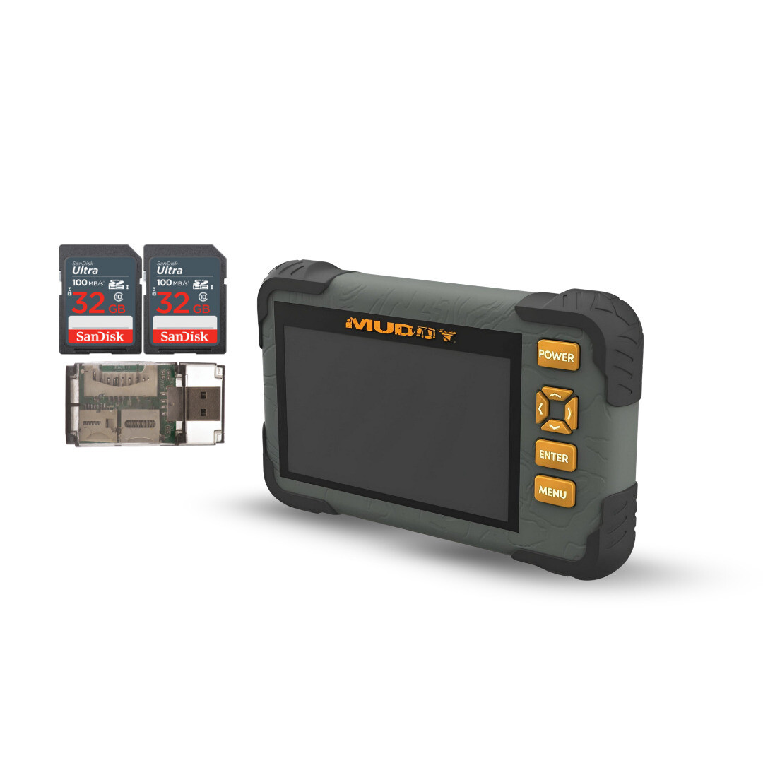 Muddy 4.3 Inch LCD Screen SD Card Reader Viewer 2x Memory Card Bundle
