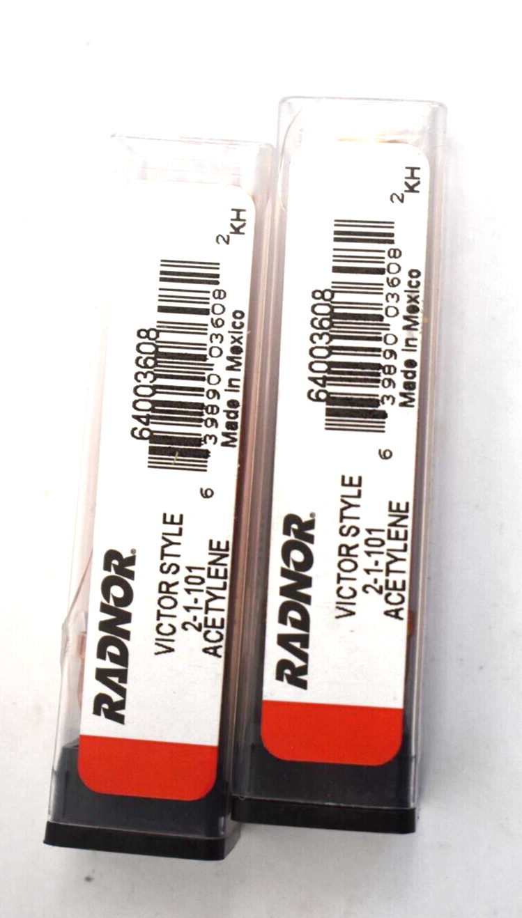 Lot of 2 Radnor Victor Style Acetylene Cutting Tips Genuine OEM 2-1-101 64003608