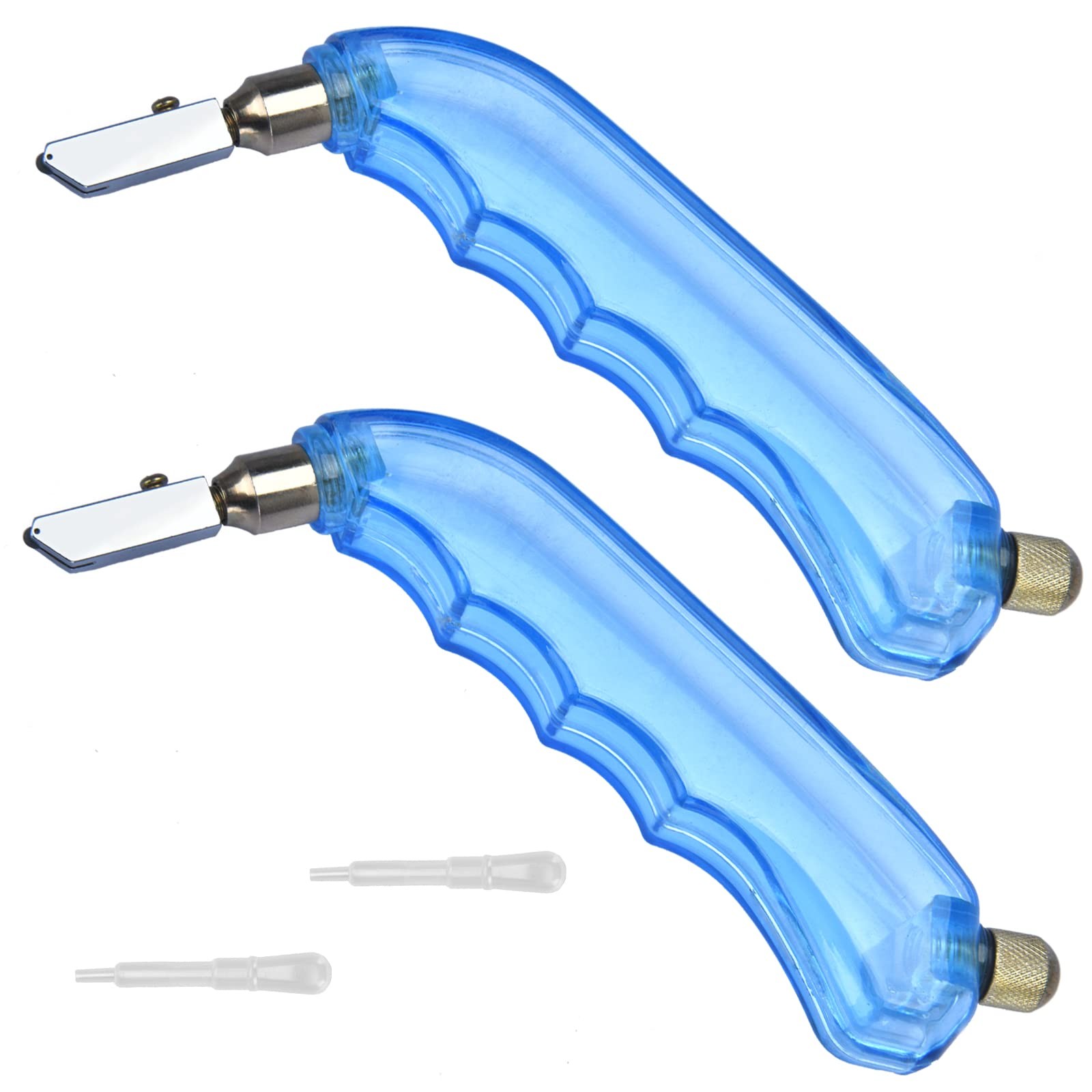 2 Pack Pistol Grip Oil Feed Glass Cutter - Heavy Duty Perfect for Cutting