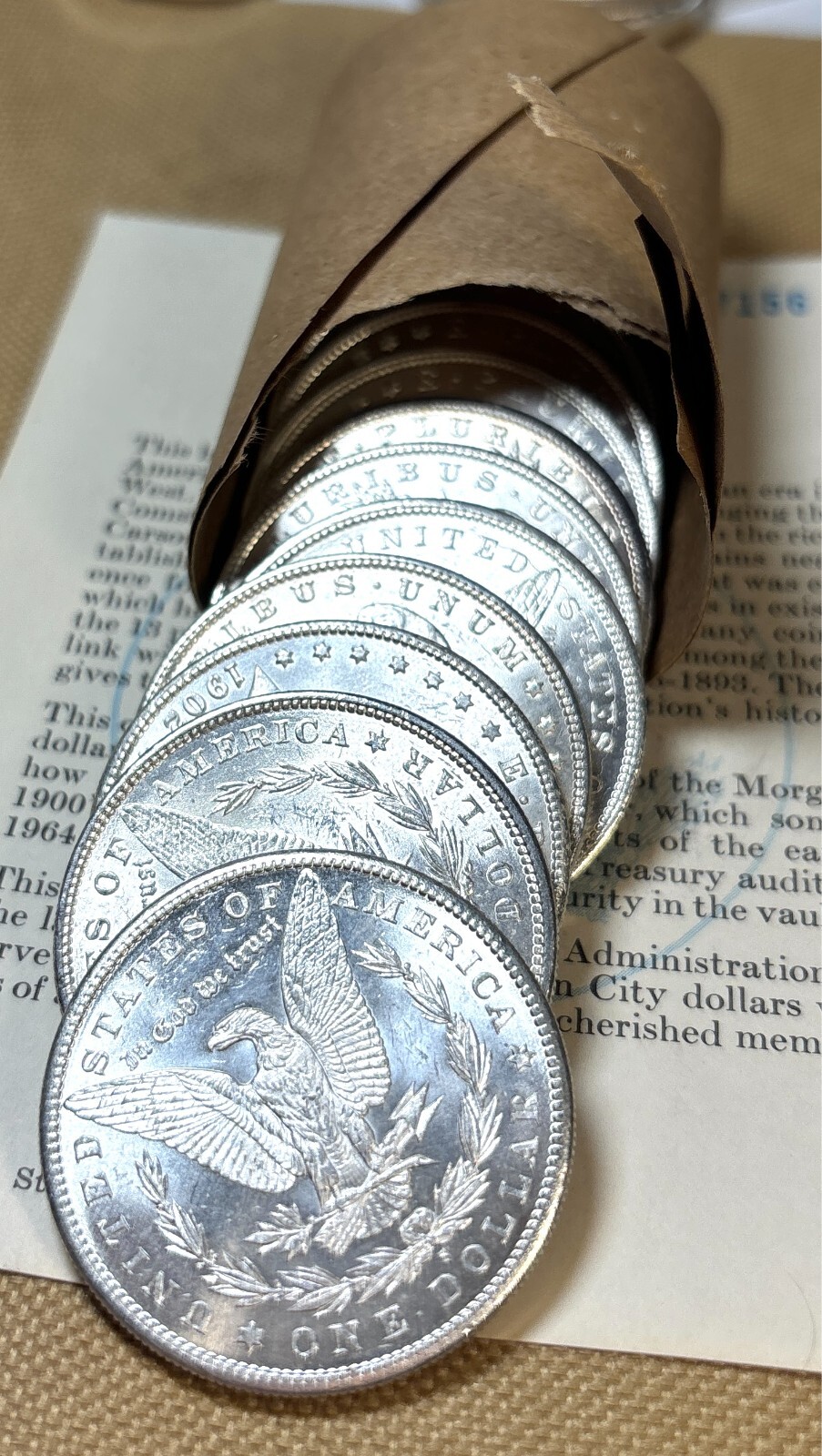 1878-1904 MORGAN DOLLAR CHOICE UNCIRCULATED GEM BU COINS FROM ORIGINAL ROLL
