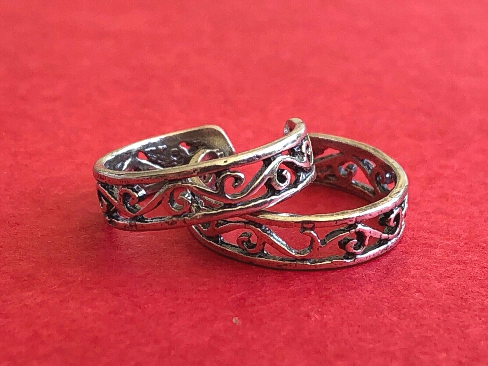 Wind Filigree Toe Ring Genuine Solid .925 Sterling Silver Adjustable