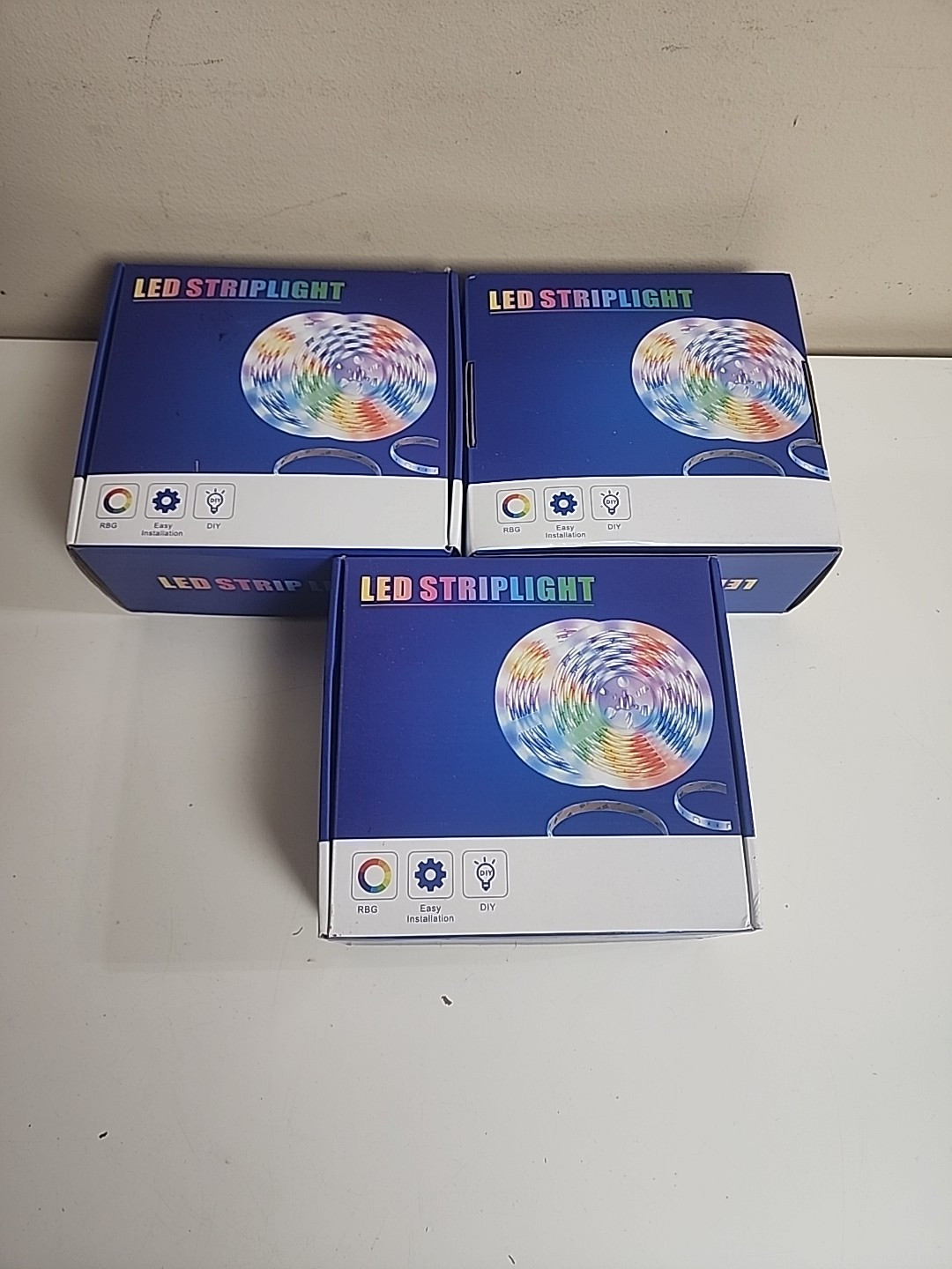 3 Boxes RGB Strip Lights with Remote Control (6 rolls @ 16ft  = 96 ft total) New