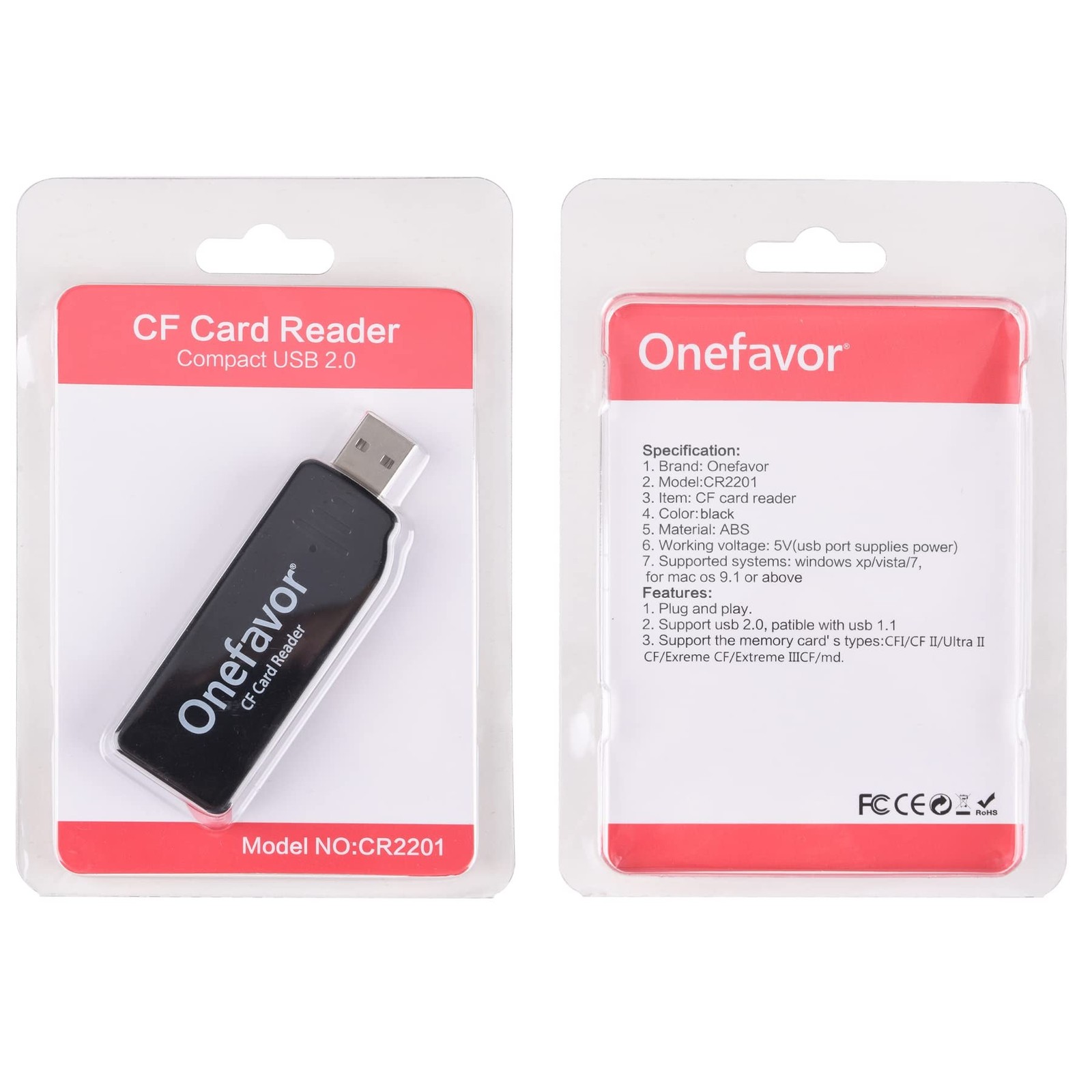 CF Cards Reader, Compact Flash CF Memory Card USB Reader Reader/Writer (with ...