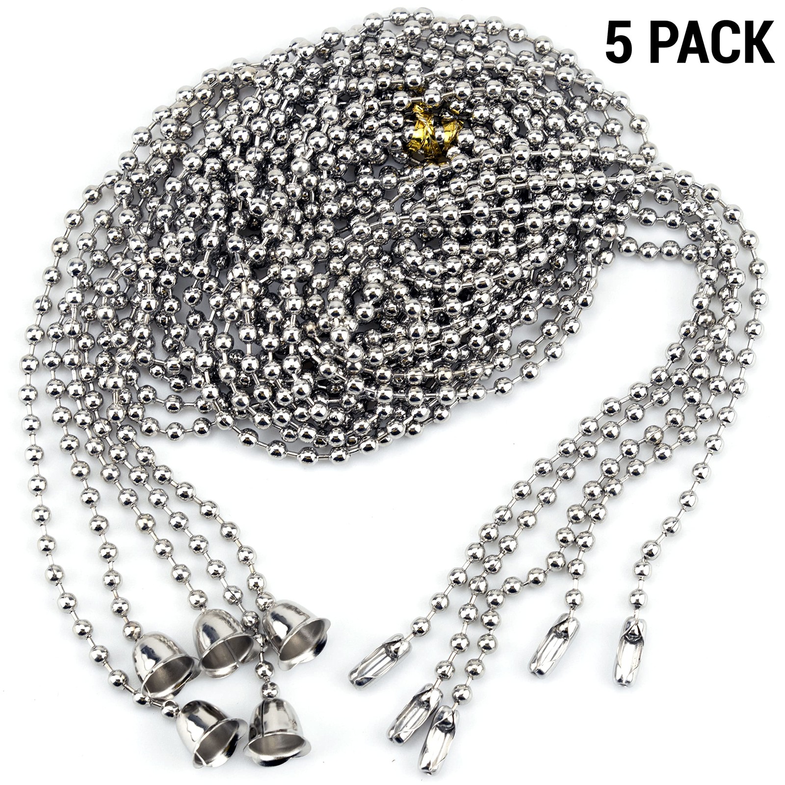 5 Pack Pull Chain Extender 40inch Extra Long Beaded Ball Chain String Fan Cord W