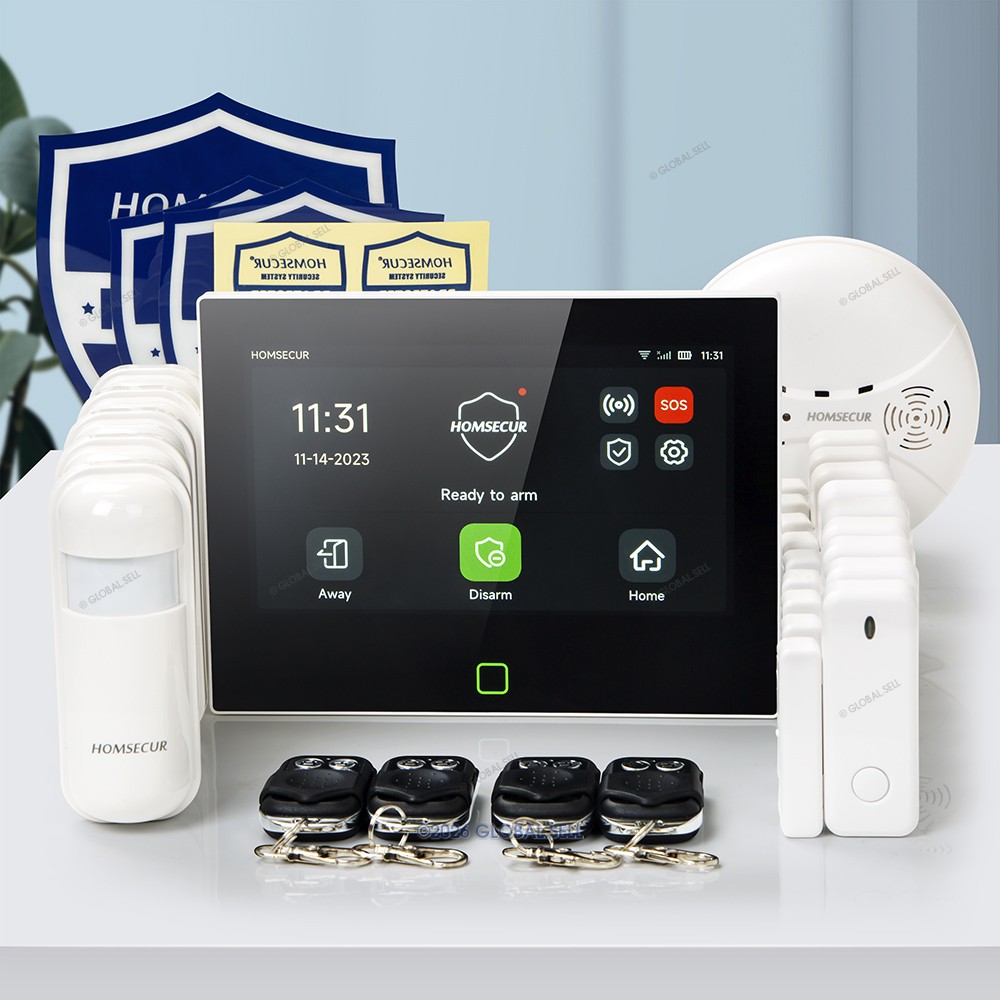 HOMSECUR Wireless WIFI 4G GSM SMS Autodial Burglar 7" Alarm System Touch Screen