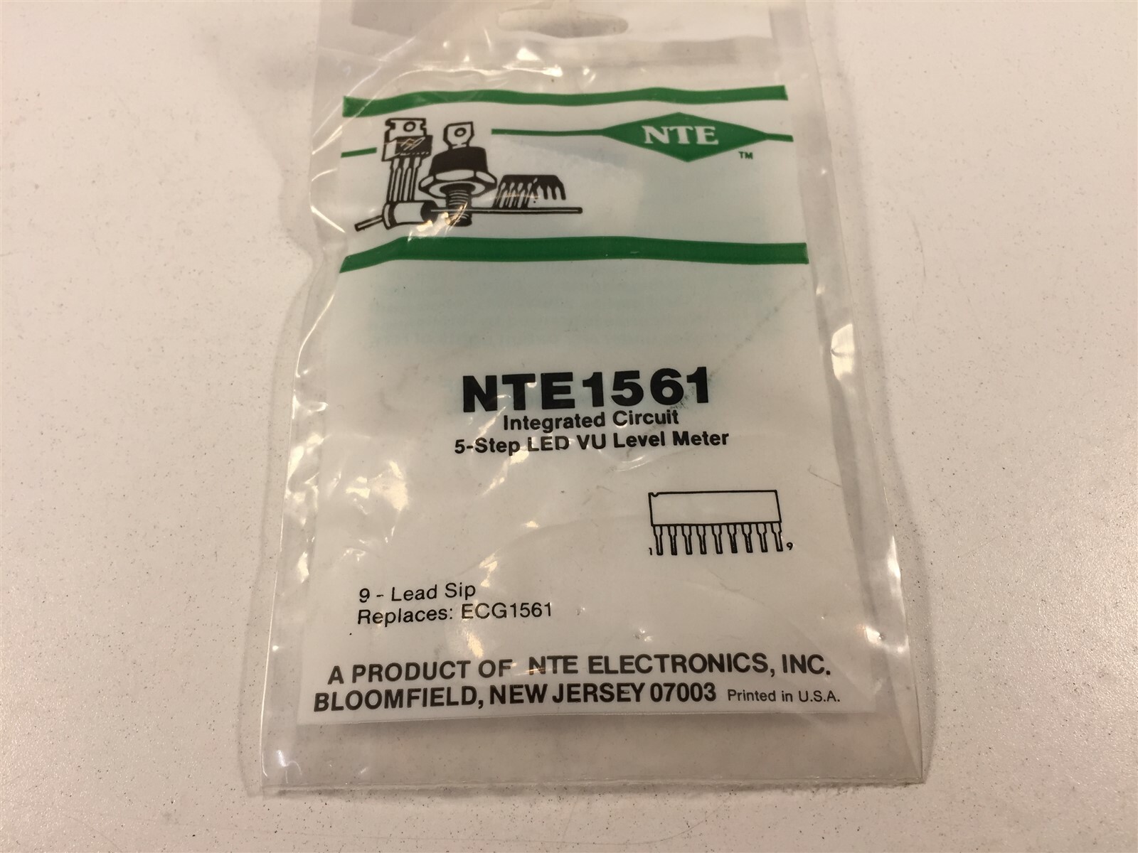 (1) NTE NTE1561 Integrated Circuit 5 LED VU Level Meter
