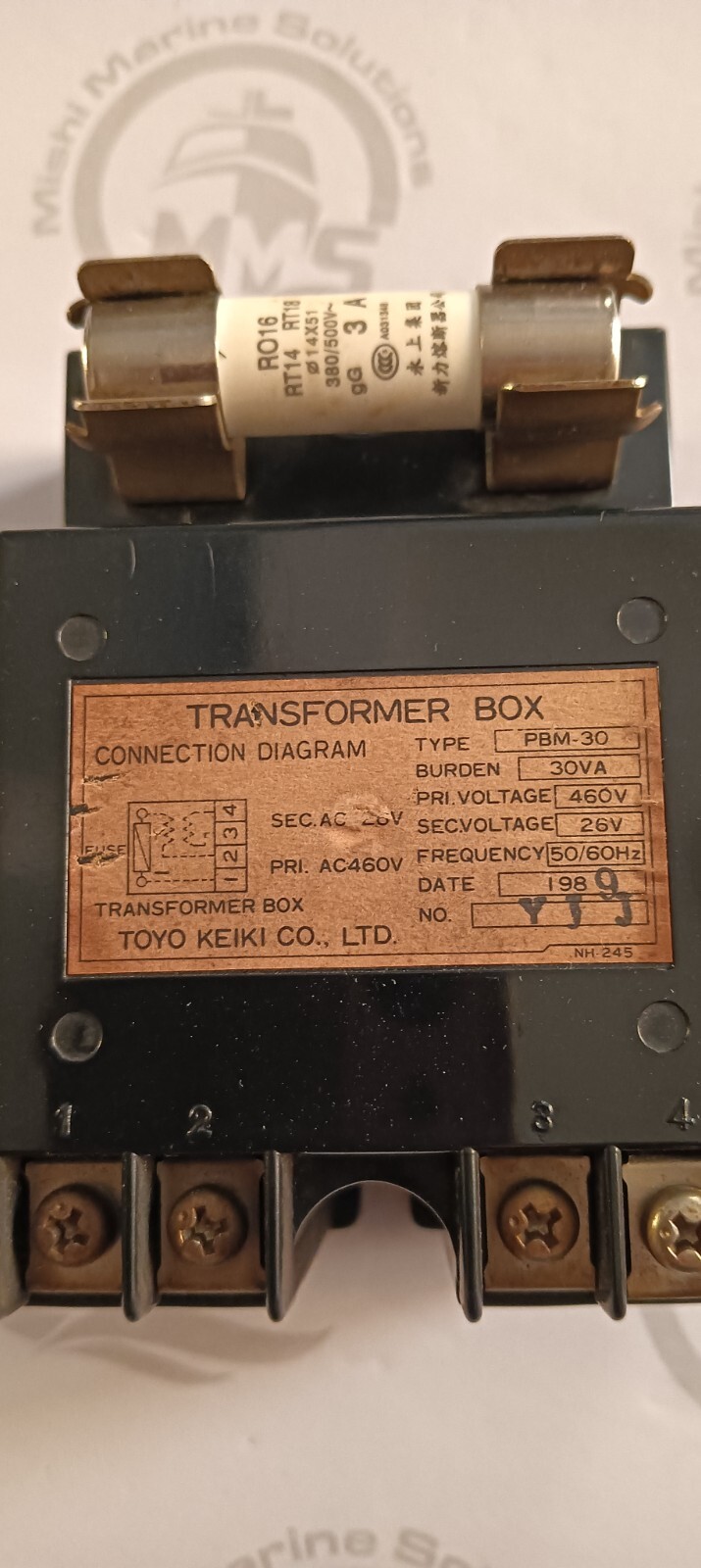 TOYO KEIKI PBM-30 Transformer Box 460V to 26V 30VA  50/60Hz Marine Industrial