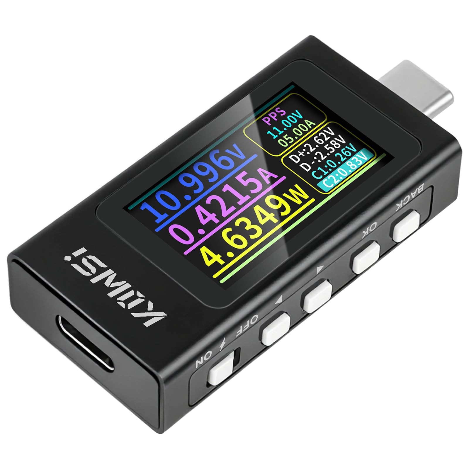 USB C Power Meter USB C Tester, 3-36V 0-12A PD3.1 QC4.0 PDO Decoding High Pre...