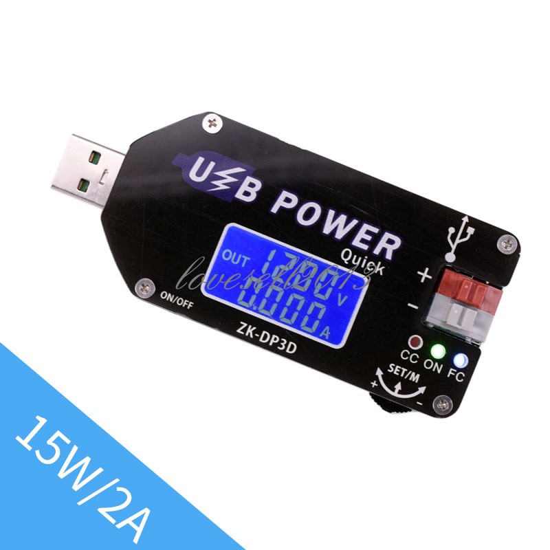 15W 2A Digital Control USB Adjustable Power Supply Module CC CV Speed Controller