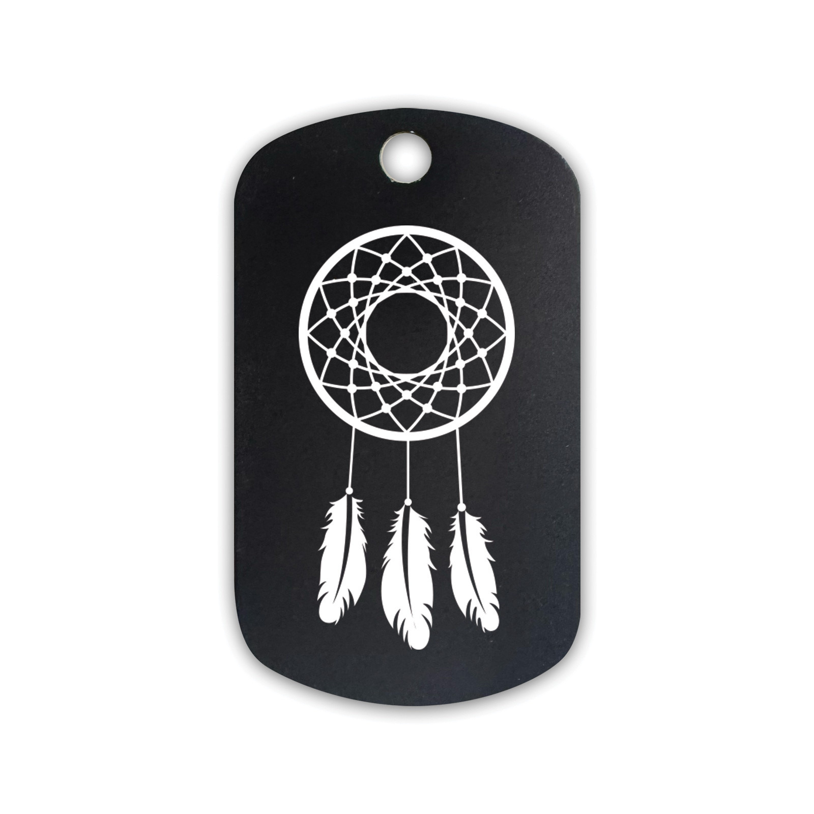 Dreamcatcher GI Dog Tag Aluminum Keychain with Custom Engraving