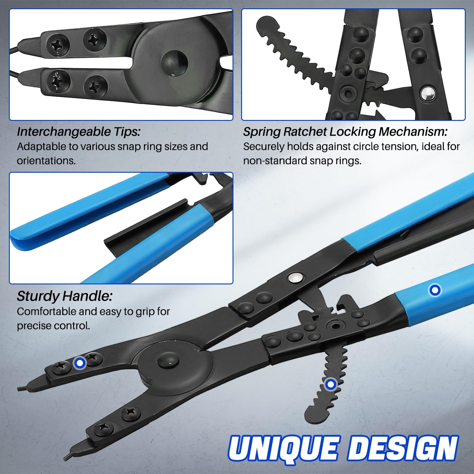 2PCS 16" Snap Ring Plier Set Heavy Duty External Internal Retaining Ring