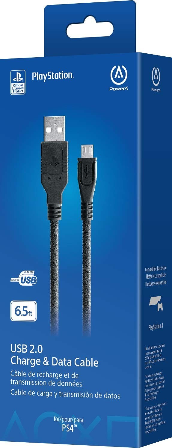 USB Charging & Data Cable for PlayStation 4 - 6.5 Feet