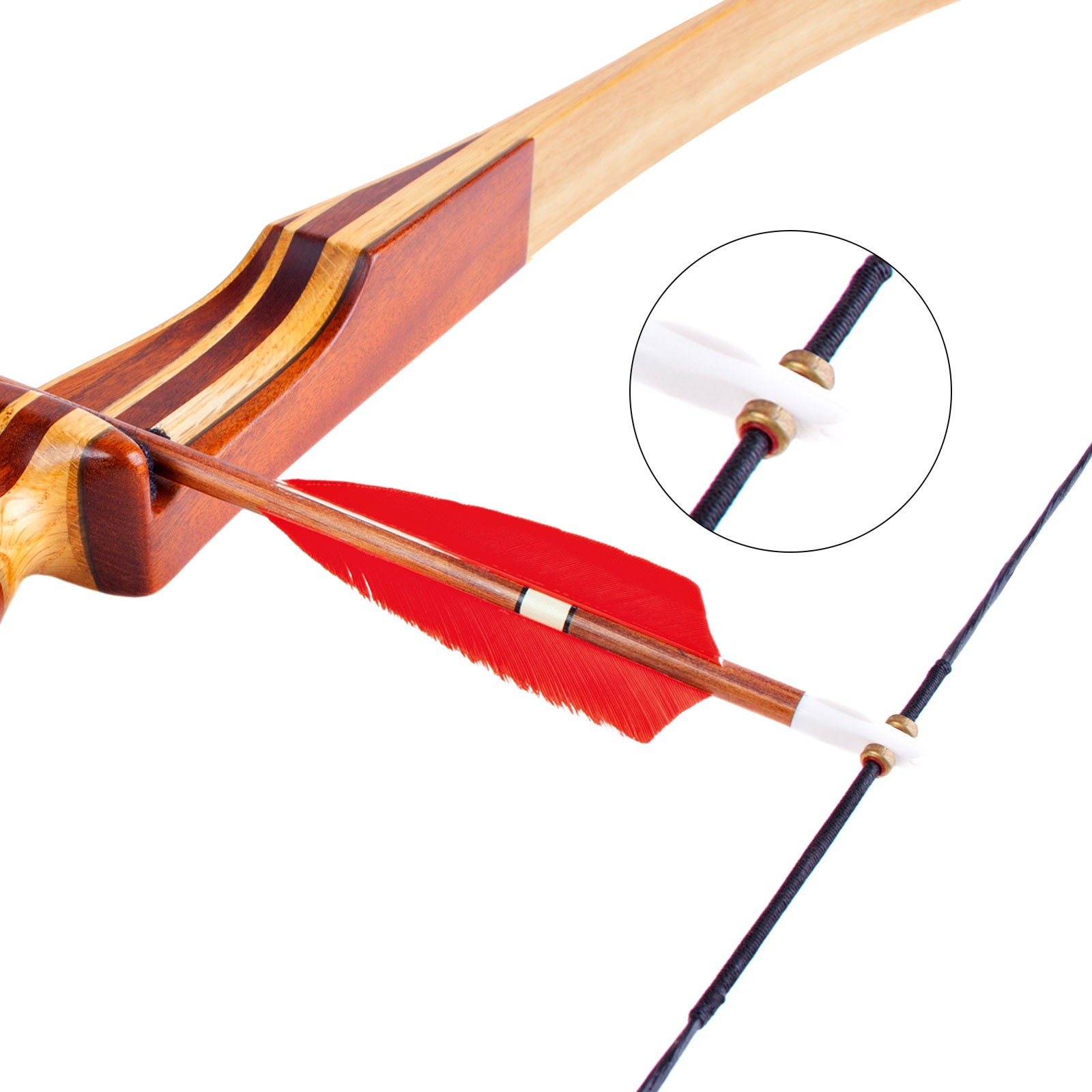 14-Strands Bow String Replacement for AMO 62" Recurve Bow String Black Brown