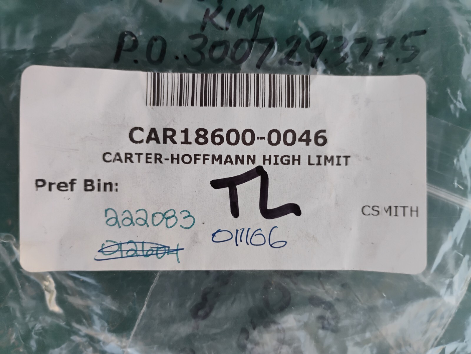 Carter Hoffmann 18600-0046 Hi-Limit Switch 300F Auto