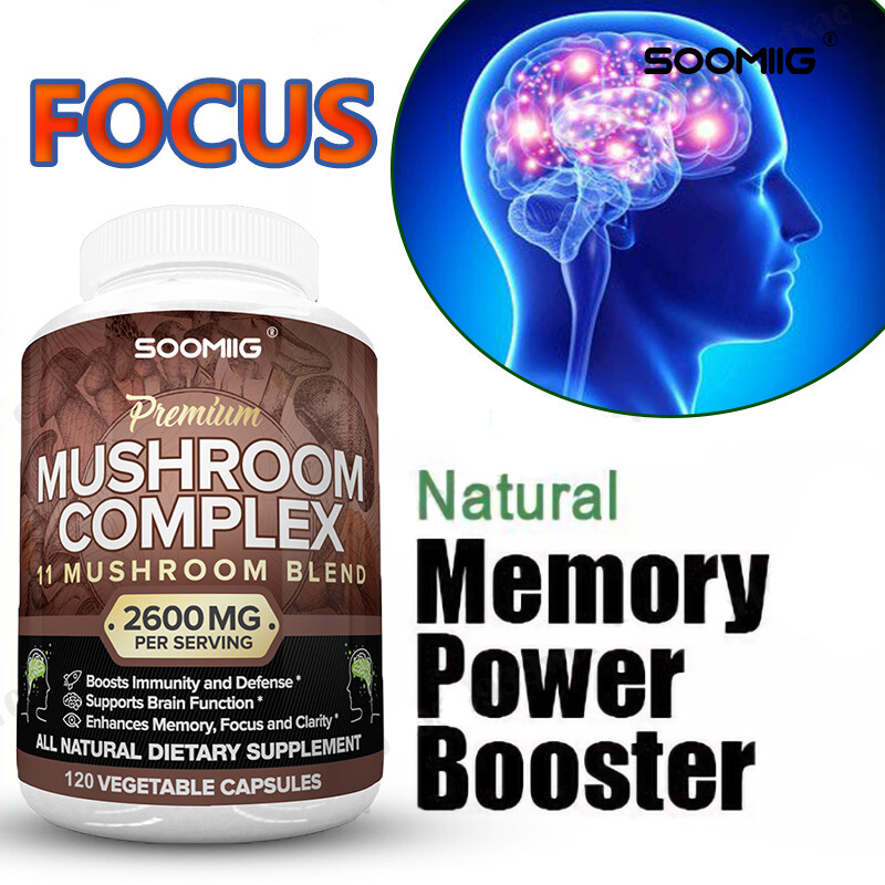 Mushroom Complex Capsules Lions Mane Reishi Focus Memory Immunity