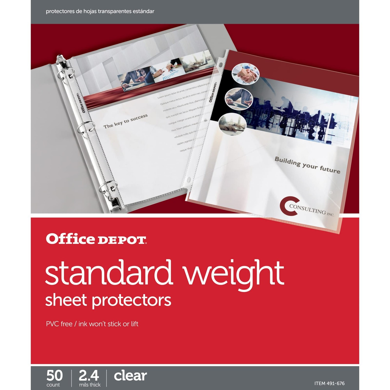 Office Depot Standard Weight Sheet Protectors, 8 1/2in. x 11in., Clear, Pack ...